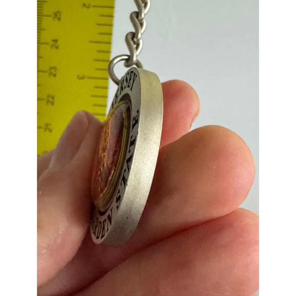 New Jersey Garden State Souvenir Keychain Spinning 2003 Lincoln Penny